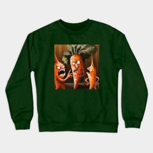 Angry Carrots Argue at a Vegetable Meeting Crewneck Sweatshirt